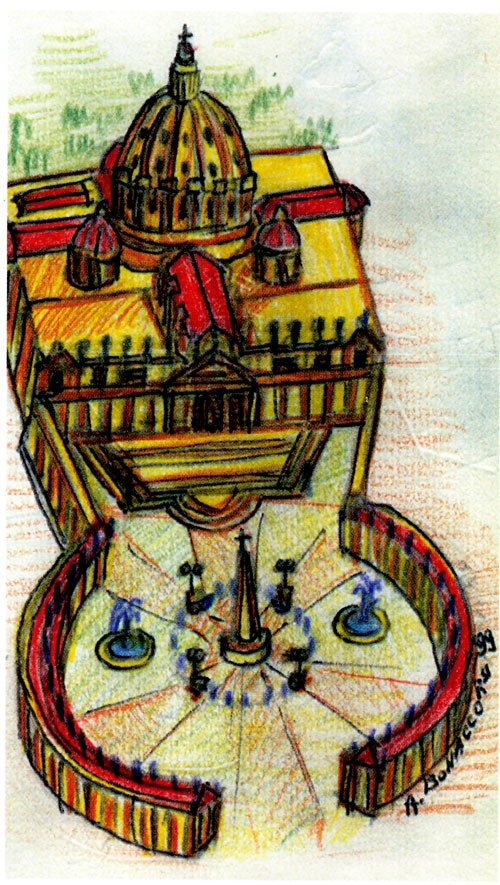 San Pietro - scorci di Roma disegnati a mano per gli ospiti del B&B
